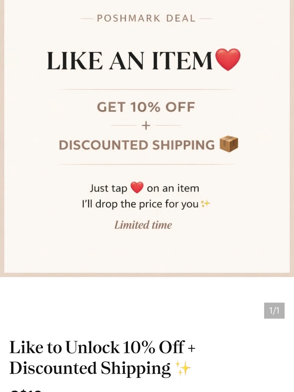 Like an Item - 10% Off Promotion